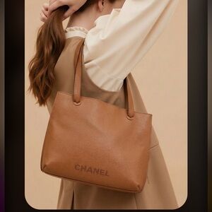Chanel Brown Leather Tote Bag